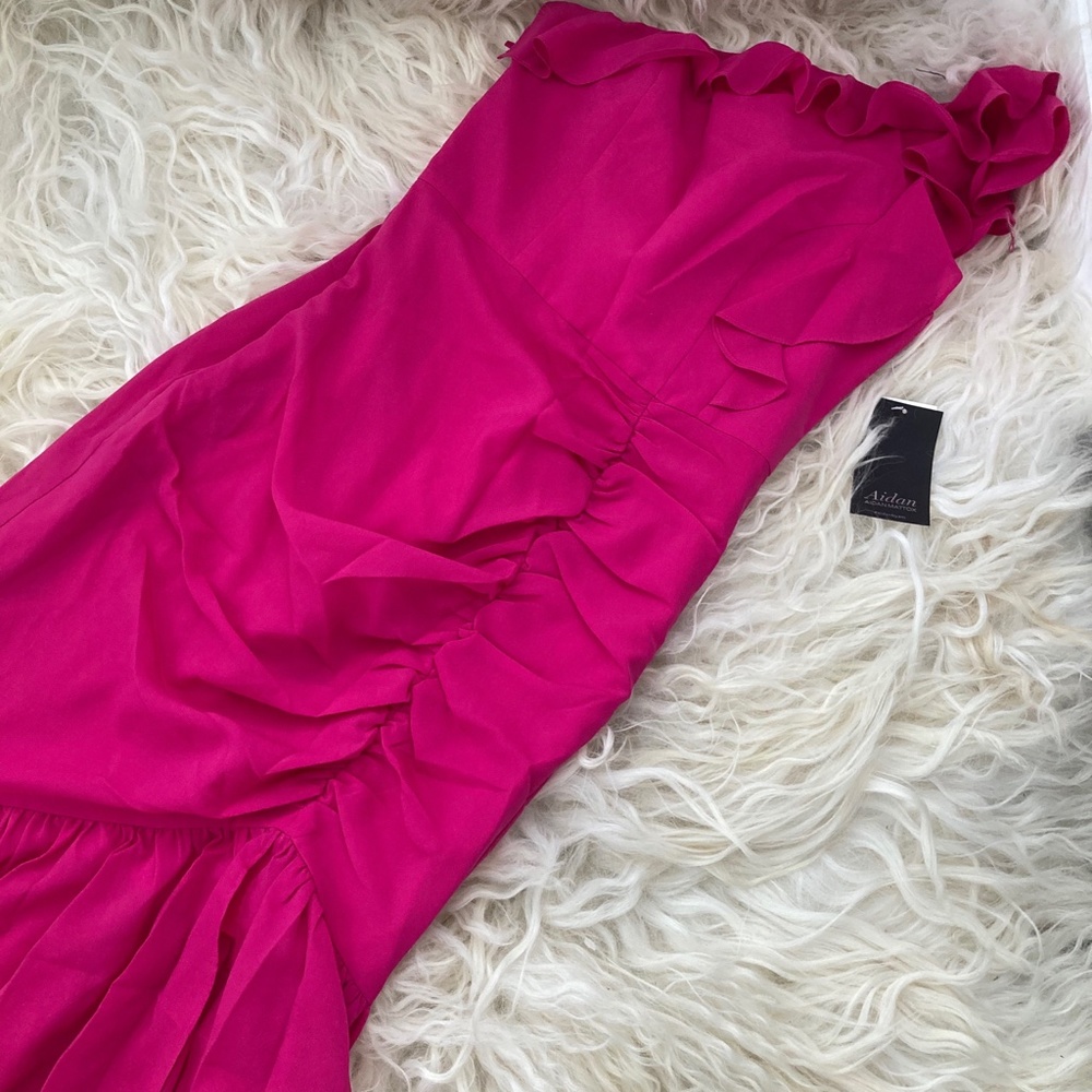 Aidan by Aidan Mattox Pink One Shoulder Dress - Picture 4 of 8